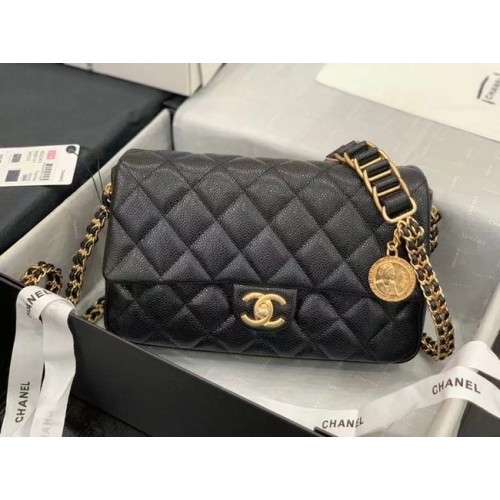 Chanel Flap Shoulder Bag Original leather AS2543 black