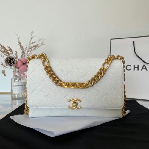 Chanel Flap Shoulder Bag Original leather AS2764 white