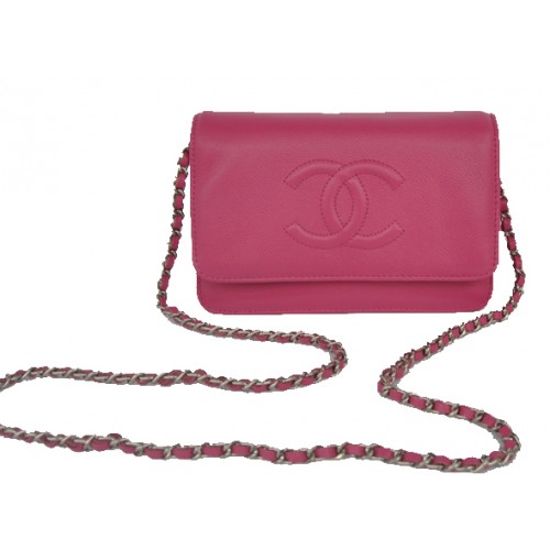 Chanel Flap Shoulder Bag Rose Calfskin Leather CHA33817 Silver