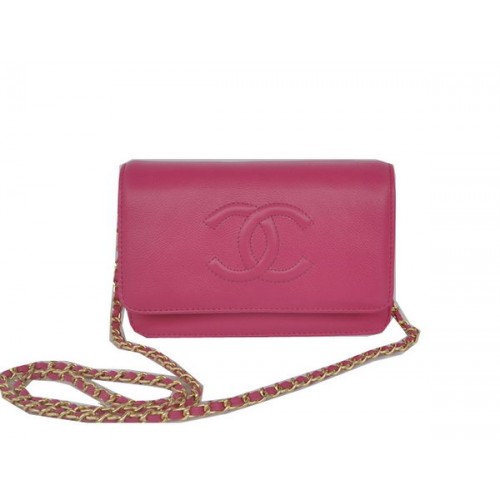 Chanel Flap Shoulder Bag Rose Calfskin Leather CHA33818 Gold