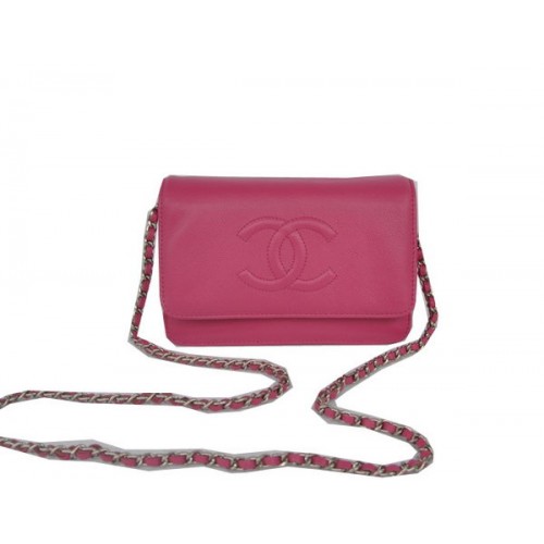 Chanel Flap Shoulder Bag Rose Calfskin Leather CHA33818 Silver