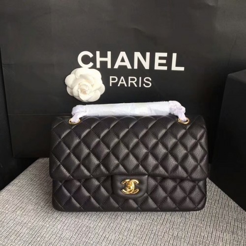 Chanel Flap Shoulder Bags Original Deerskin Leather CF1112 Black