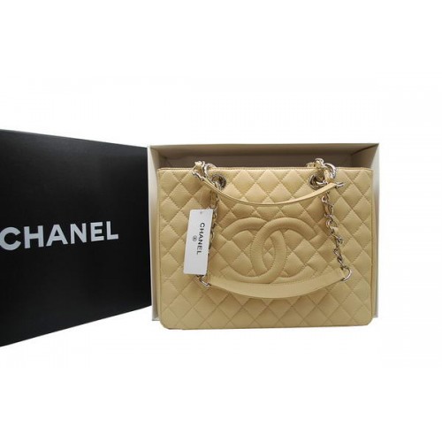 Hot Style Chanel GST Caviar Leather Coco Bag A36092 Cream Silver