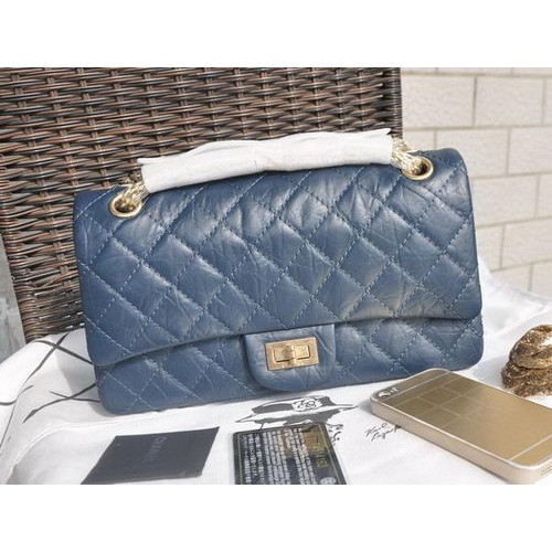 Chanel Glazed Crackled Leather Classic Flap Bag A30225 Royal