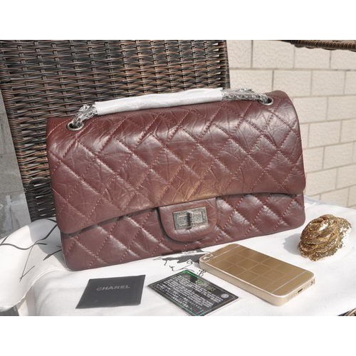 Chanel Glazed Crackled Leather Classic Flap Bag A30227 Burgundy