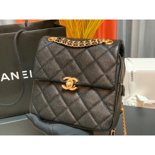 Chanel Grained Calfskin Backpack Original Leather AS3108 black