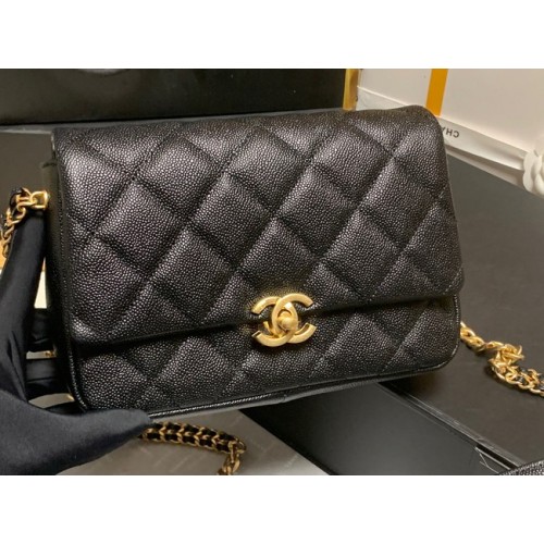 Chanel Grained Calfskin Shoulder Bag AS3103 BLACK