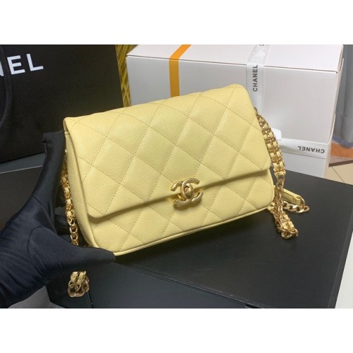 Chanel Grained Calfskin Shoulder Bag AS3103 YELLOW