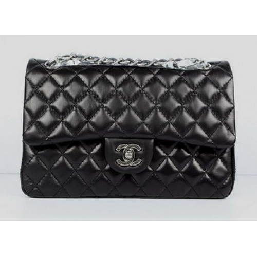 Chanel 2.55 Quilted Flap Handbag A1112 Black with Silver Hardware