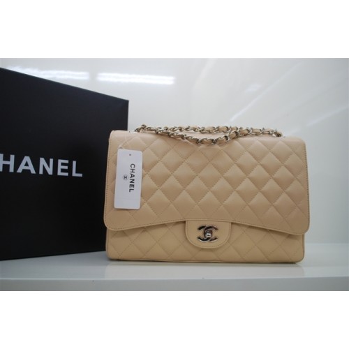 Chanel Jumbo Caviar Flap Bag 36076 Apricot Silver Chain