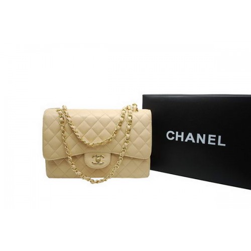 Chanel Jumbo Double Flaps Bag Apricot Original Caviar Leather A36097 Gold