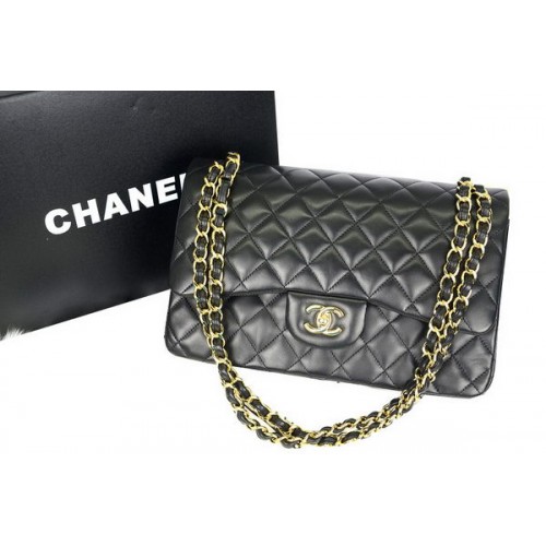 Chanel Jumbo Double Flaps Bag Black Original Leather A36097 Gold