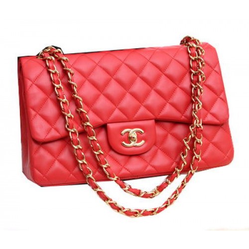 Chanel Jumbo Double Flaps Bags Original Lambskin Leather A36097 Red
