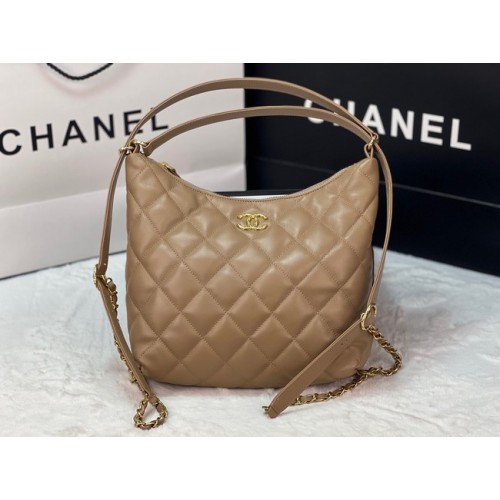 Chanel Lambskin Backpack AS3487 apricot