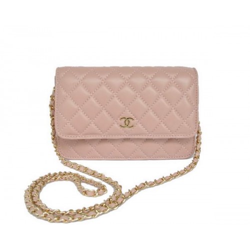 Chanel Lambskin Leather Flap Bag A33814 Pink Gold
