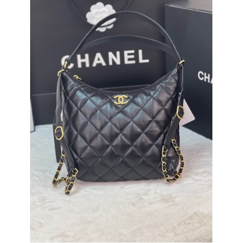 Chanel Lambskin Backpack AS3487 black