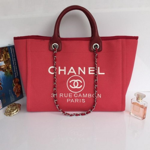 Chanel Large Canvas Tote Shopping Bag A68046 Rose