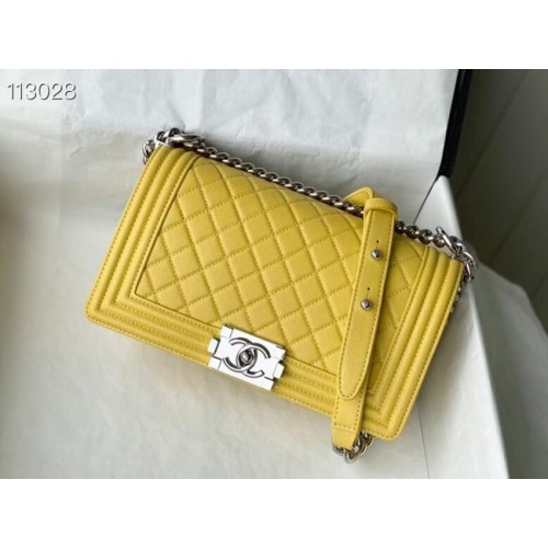 Chanel Le Boy Flap Shoulder Bag Original Leather A67086 yellow