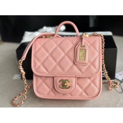 Chanel MINI FLAP BAG WITH TOP HANDLE AS3652 pink
