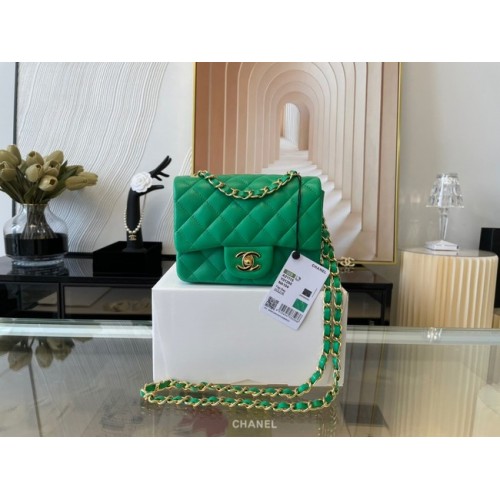 Chanel MINI Flap Bag Original Sheepskin Leather 1115 green