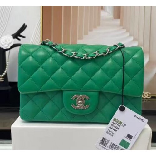 Chanel MINI Flap Bag Original Sheepskin Leather 1116 Green