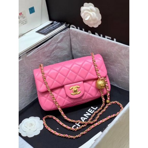 Chanel MINI Flap Bag Original Sheepskin Leather AS1787 Pink