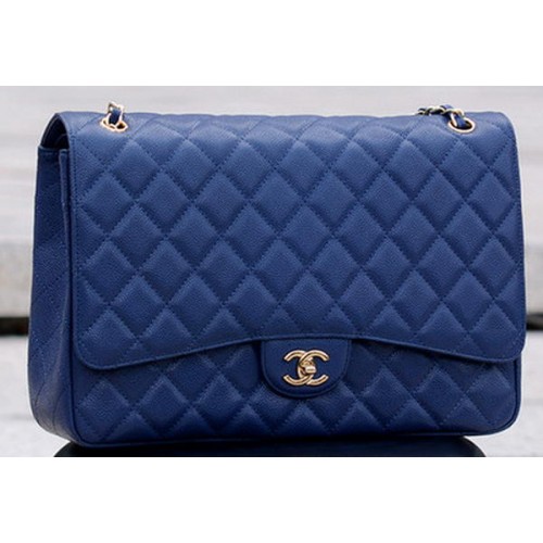 Chanel Maxi Quilted Classic Flap Bag Royal Cannage Pattern A58601 Gold