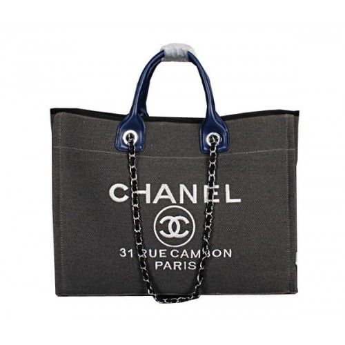 Chanel Medium Canvas Shopping Bag A67012 Gray