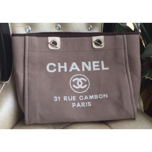 Chanel Medium Canvas Tote Shopping Bag A1679M Grey