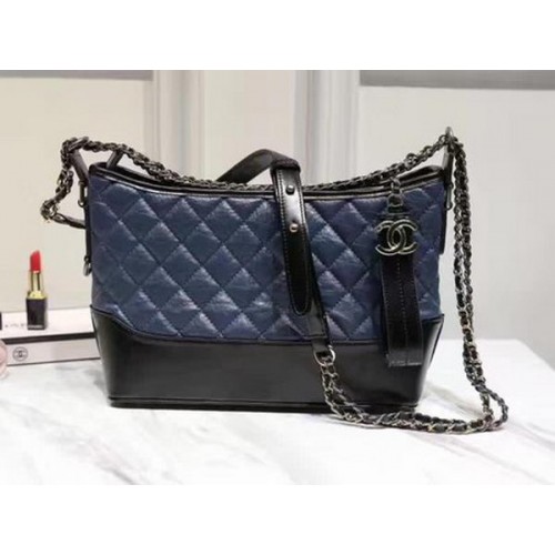 Chanel Medium Shoulder Bag Sheepskin Leather A93826 Blue