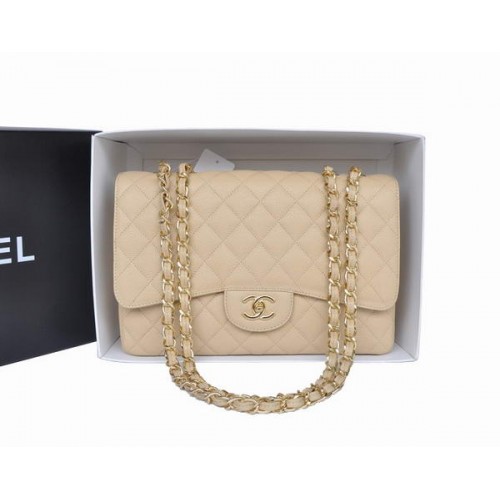 Chanel Original Apricot Caviar Leather Flap Bag A28600 Gold