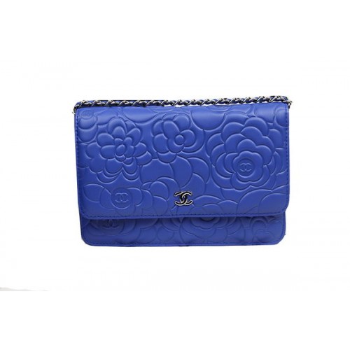 Chanel Original Camellia Leather mini Flap Bag CHA33814 Blue