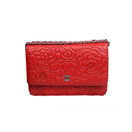 Chanel Original Camellia Leather mini Flap Bag CHA33814 Red