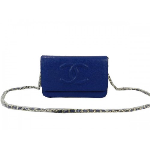 Chanel Original Cannage Patterns Leather mini Flap Bag CHA48654 Blue
