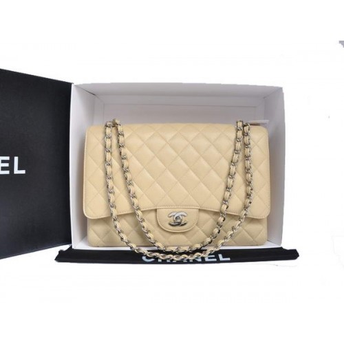 Chanel Original Caviar Leather Jumbo Flap Bag A47600 Apricot