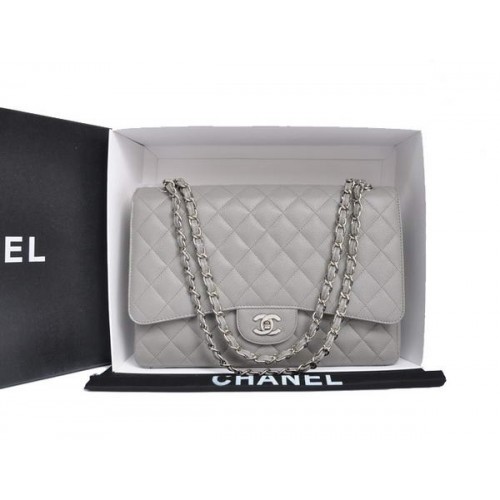 Chanel Original Caviar Leather Jumbo Flap Bag A47600 Grey