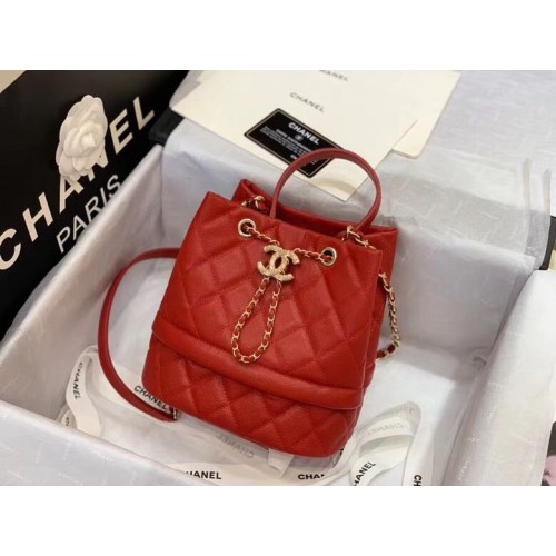Chanel Original Caviar Leather Sac Hobo Bag 0894 Red