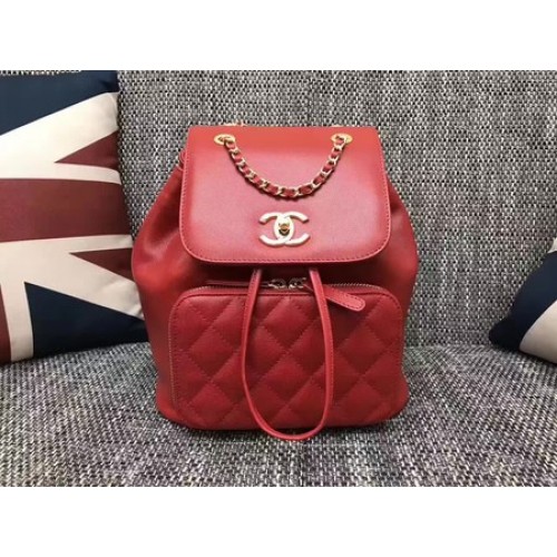 Chanel Original Leather Backpack CHA2590 Red