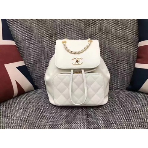 Chanel Original Leather Backpack CHA2590 White