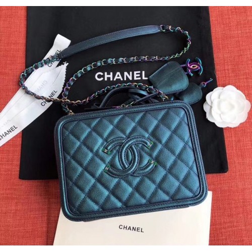 Chanel Original Leather Cosmetic Bag A93343 Blue