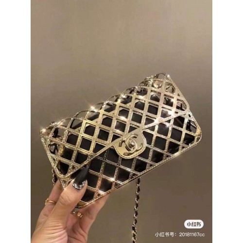 Chanel Original Leather Hollow Bag 1112 Gold