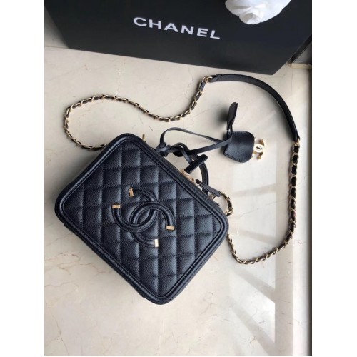 Chanel Original Leather Medium Cosmetic Bag 93443 Black