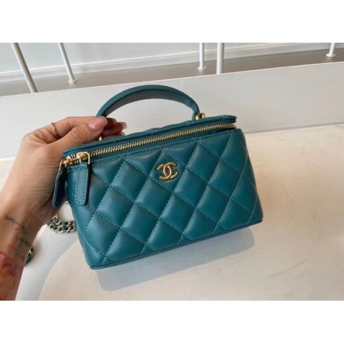 Chanel Original Small classic chain box handbag AP2199 blue