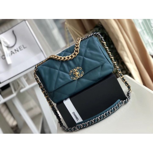 Chanel 19 flap bag AS1160 Navy