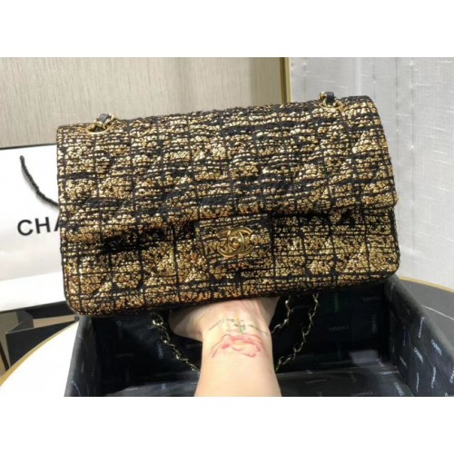 Chanel Original flap bag Twill soft A01112 gold