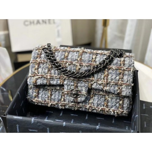 Chanel Original flap bag Twill soft A01112 grey
