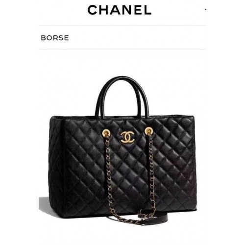 Chanel Original large shopping bag Grained Calfskin A93525 black