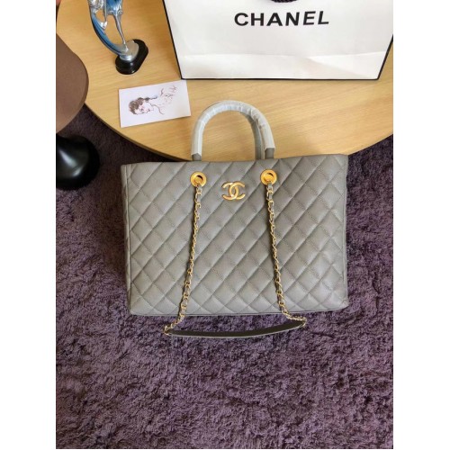 Chanel Original large shopping bag Grained Calfskin A93525 grey