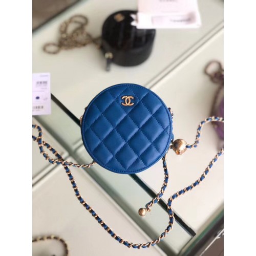 Chanel Original mini Sheepskin bag AS1449 blue