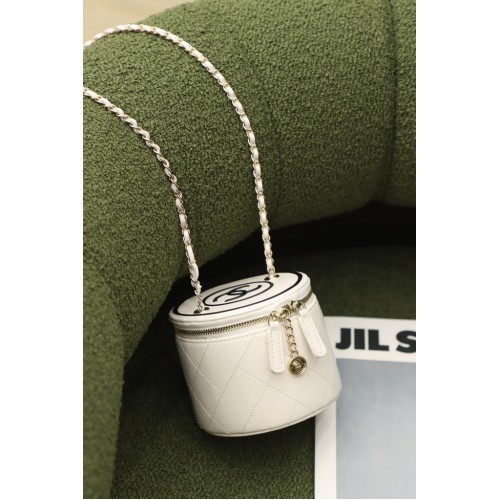 Chanel Original mini classic chain box handbag SS2021 white
